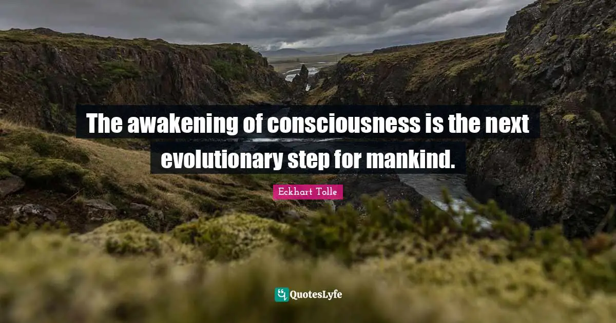 The awakening of consciousness is the next evolutionary step for mankind.