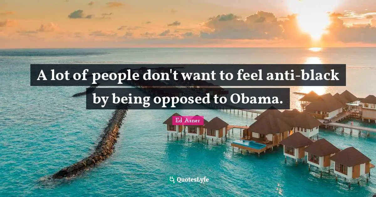 Black People Quotes: "A lot of people don't want to feel anti-black by being opposed to Obama."