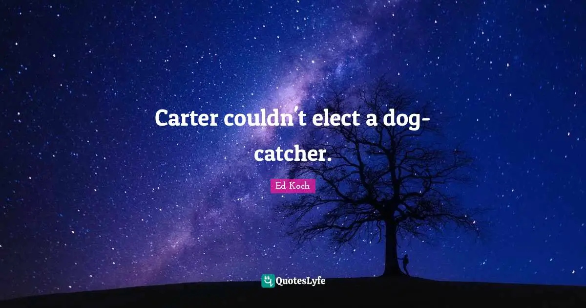 Carter couldn't elect a dog-catcher.