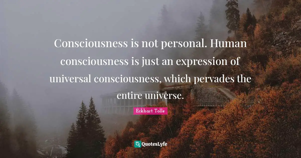 Consciousness is not personal. Human consciousness is just an expression of universal consciousness, which pervades the entire universe.