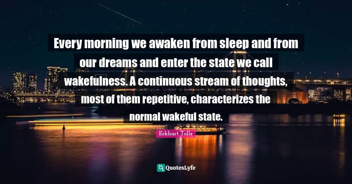 Every morning we awaken from sleep and from our dreams and enter the state we call wakefulness. A continuous stream of thoughts, most of them repetitive, characterizes the normal wakeful state.