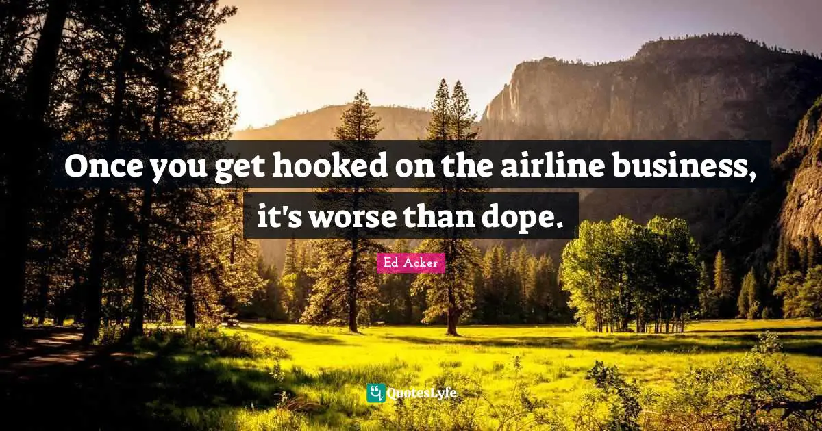 Once you get hooked on the airline business, it's worse than dope.