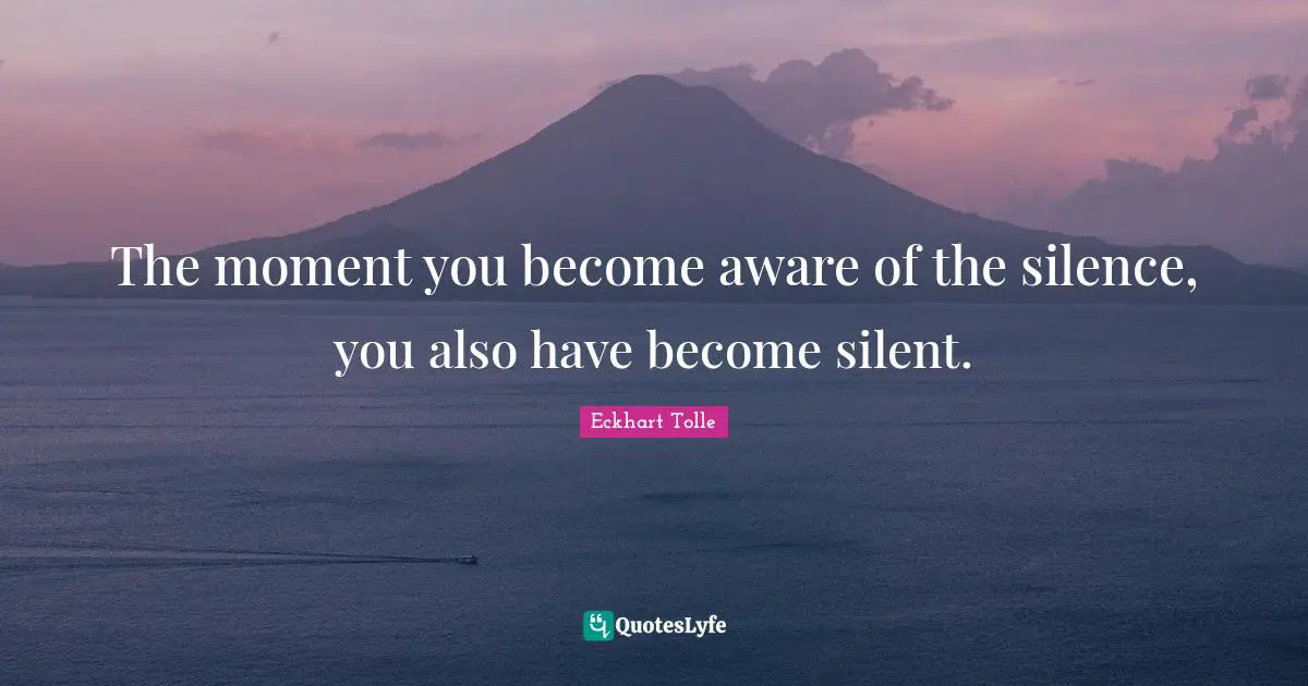 The moment you become aware of the silence, you also have become silent.