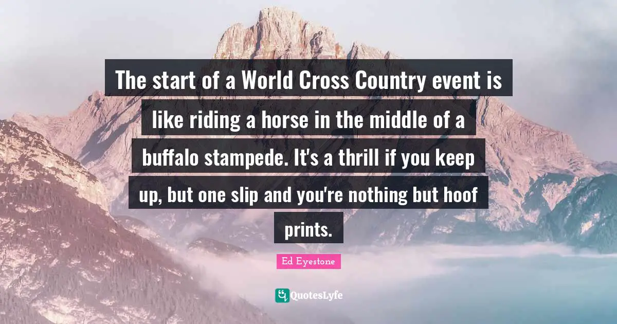 The start of a World Cross Country event is like riding a horse in the middle of a buffalo stampede. It's a thrill if you keep up, but one slip and you're nothing but hoof prints.