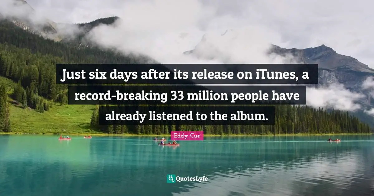 Just six days after its release on iTunes, a record-breaking 33 million people have already listened to the album.