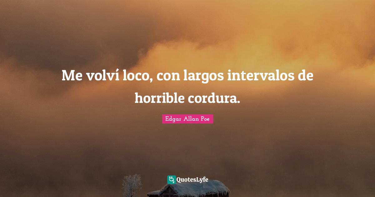 Me volví loco, con largos intervalos de horrible cordura.