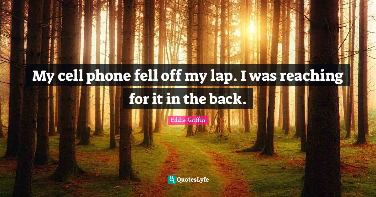 My cell phone fell off my lap. I was reaching for it in the back.