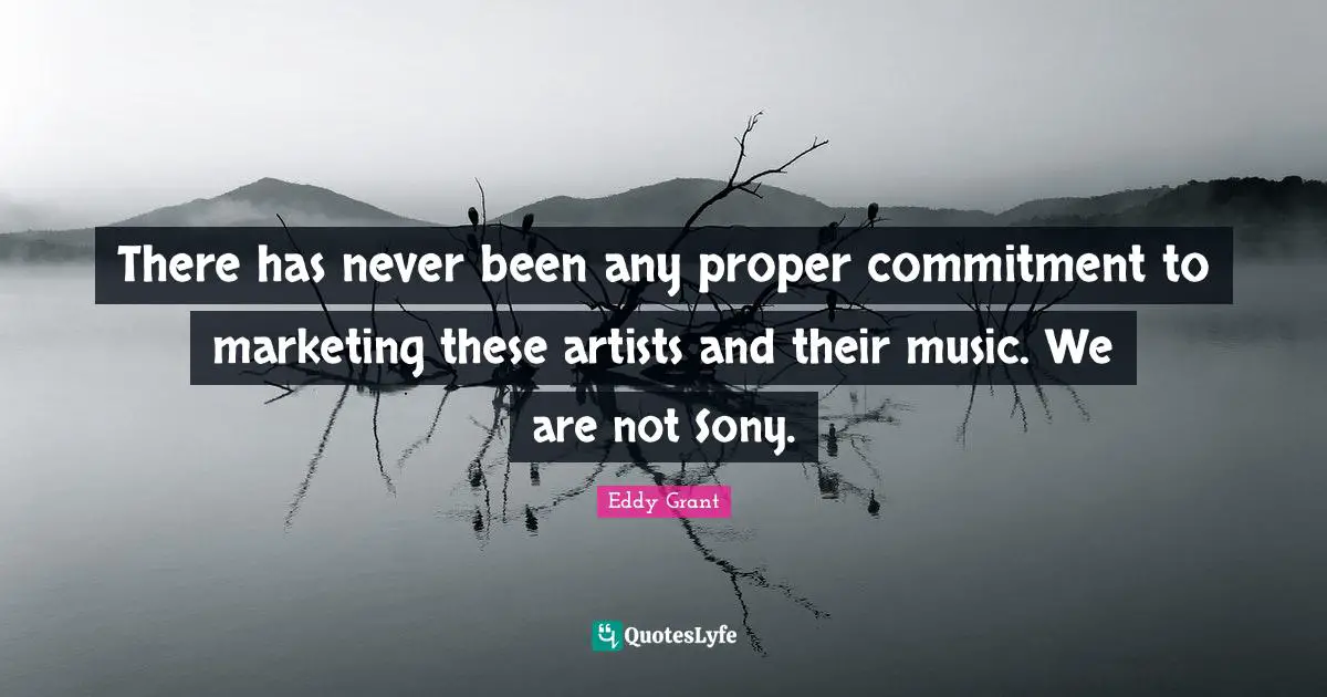 There has never been any proper commitment to marketing these artists and their music. We are not Sony.