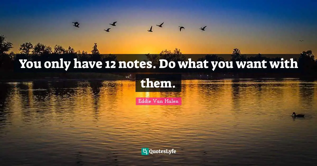 Notes Quotes: "You only have 12 notes. Do what you want with them."