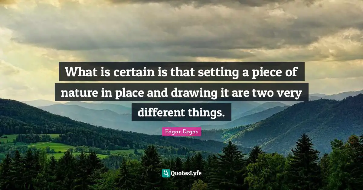 What is certain is that setting a piece of nature in place and drawing it are two very different things.