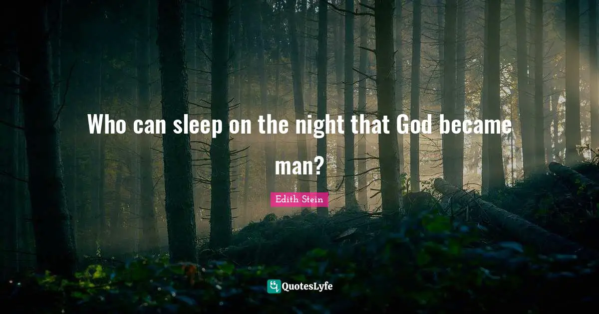 Who can sleep on the night that God became man?
