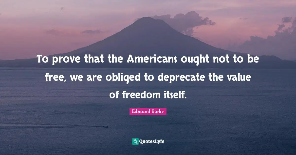 To prove that the Americans ought not to be free, we are obliged to deprecate the value of freedom itself.