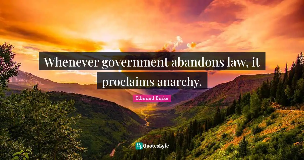 Whenever government abandons law, it proclaims anarchy.