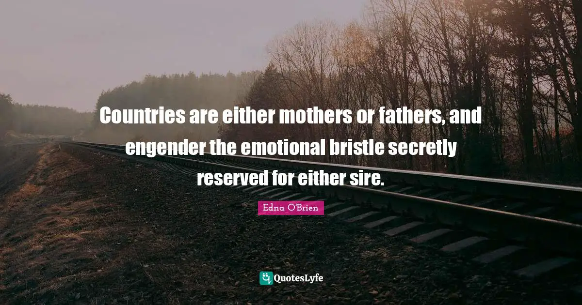 Reserved Quotes: "Countries are either mothers or fathers, and engender the emotional bristle secretly reserved for either sire."