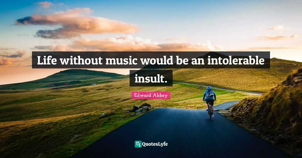 Life without music would be an intolerable insult.