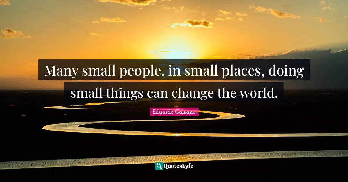 Small Things Quotes: "Many small people, in small places, doing small things can change the world."