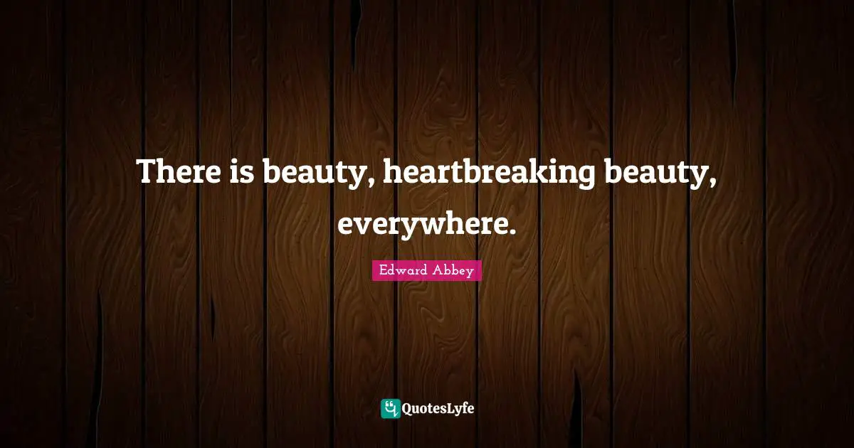 Edward Abbey Quotes: "There is beauty, heartbreaking beauty, everywhere."