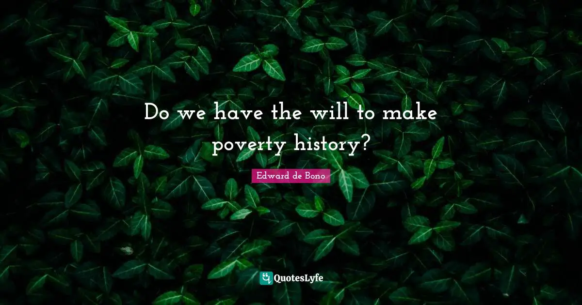 Do we have the will to make poverty history?
