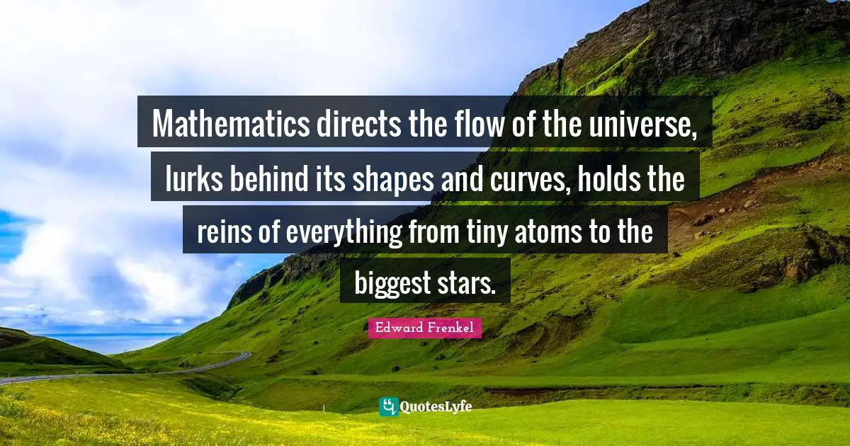 Reins Quotes: "Mathematics directs the flow of the universe, lurks behind its shapes and curves, holds the reins of everything from tiny atoms to the biggest stars."