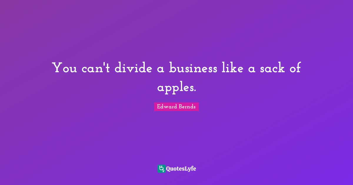 You can't divide a business like a sack of apples.