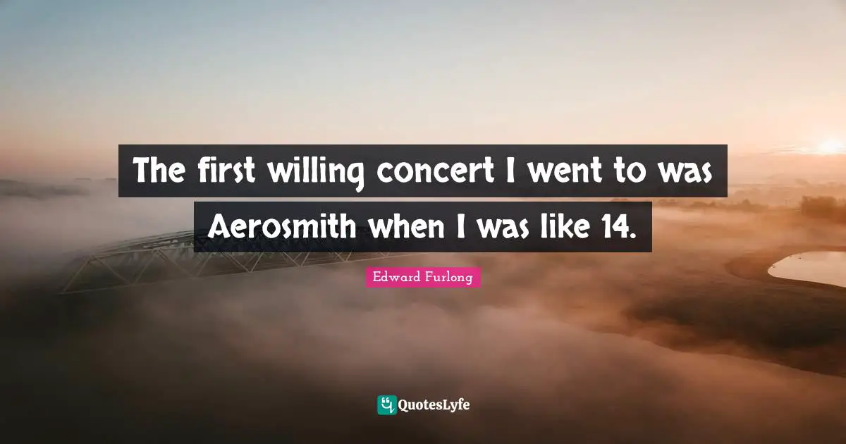 The first willing concert I went to was Aerosmith when I was like 14.