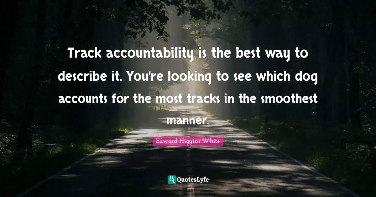 Track accountability is the best way to describe it. You're looking to see which dog accounts for the most tracks in the smoothest manner.