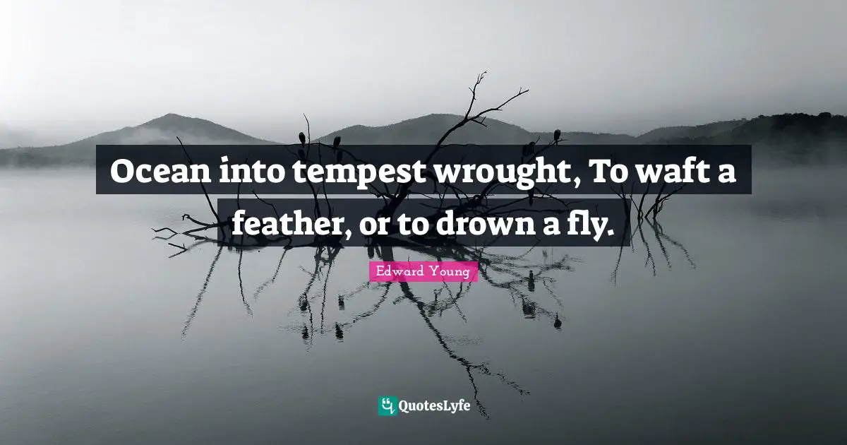 Ocean into tempest wrought, To waft a feather, or to drown a fly.