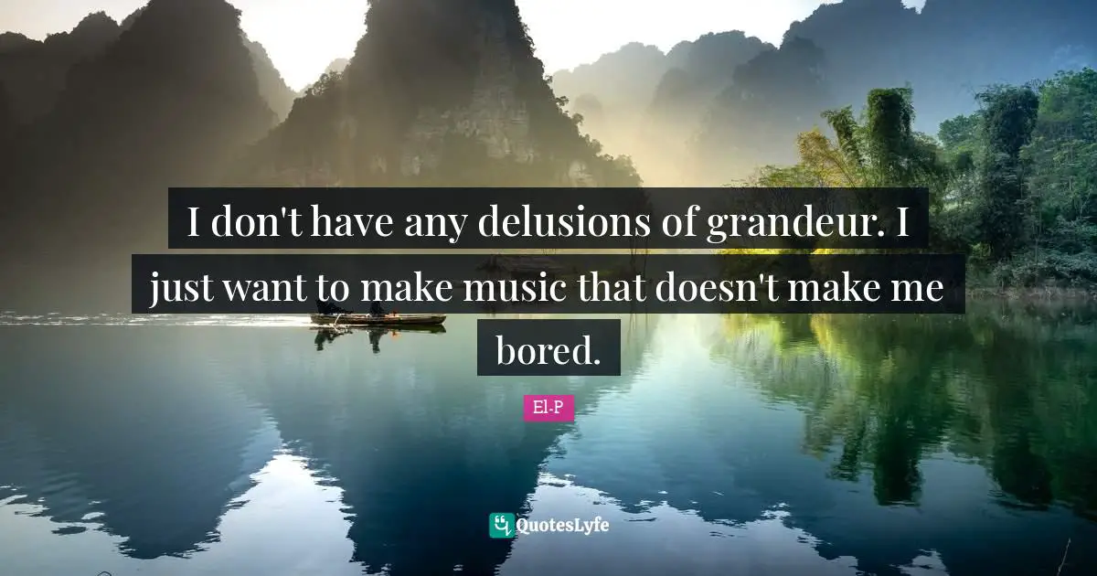 Delusions Quotes: "I don't have any delusions of grandeur. I just want to make music that doesn't make me bored."