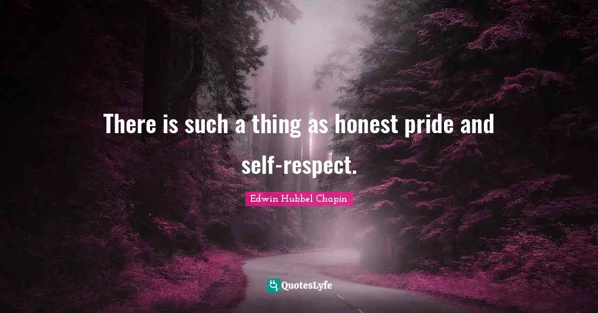Respect Self Quotes: "There is such a thing as honest pride and self-respect."