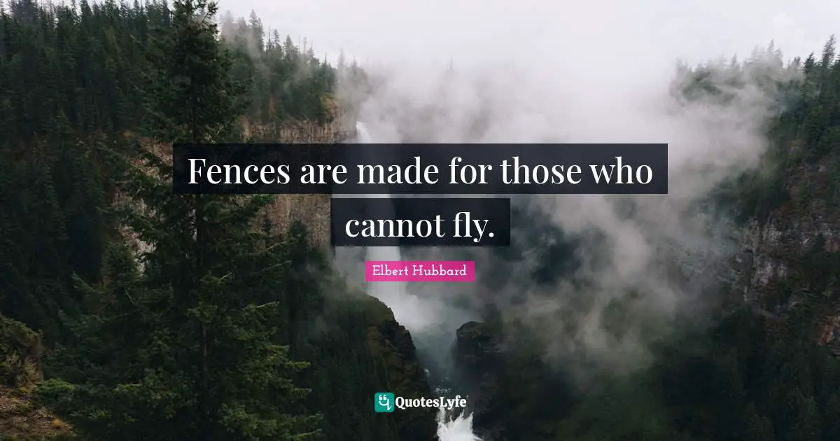 Fence Quotes: "Fences are made for those who cannot fly."