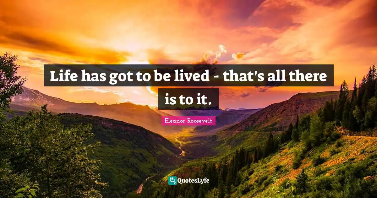 This Too Shall Pass Quotes: "Life has got to be lived - that's all there is to it."