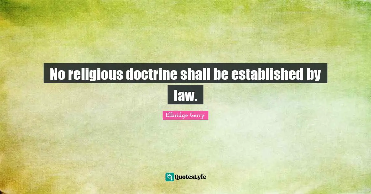 No religious doctrine shall be established by law.