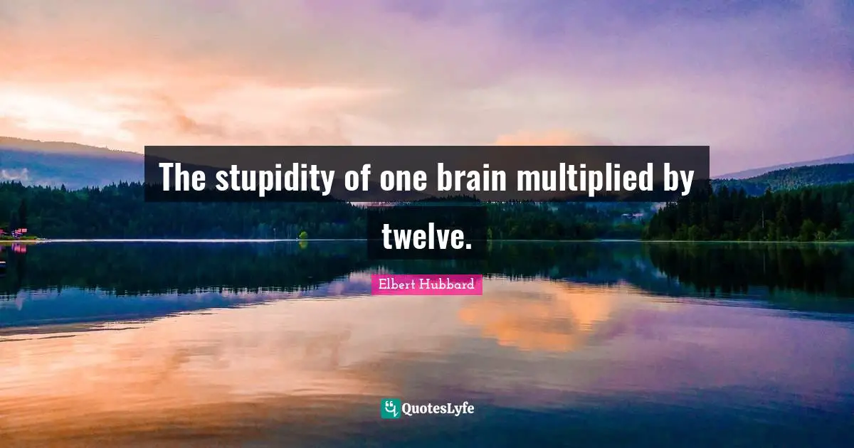 The stupidity of one brain multiplied by twelve.