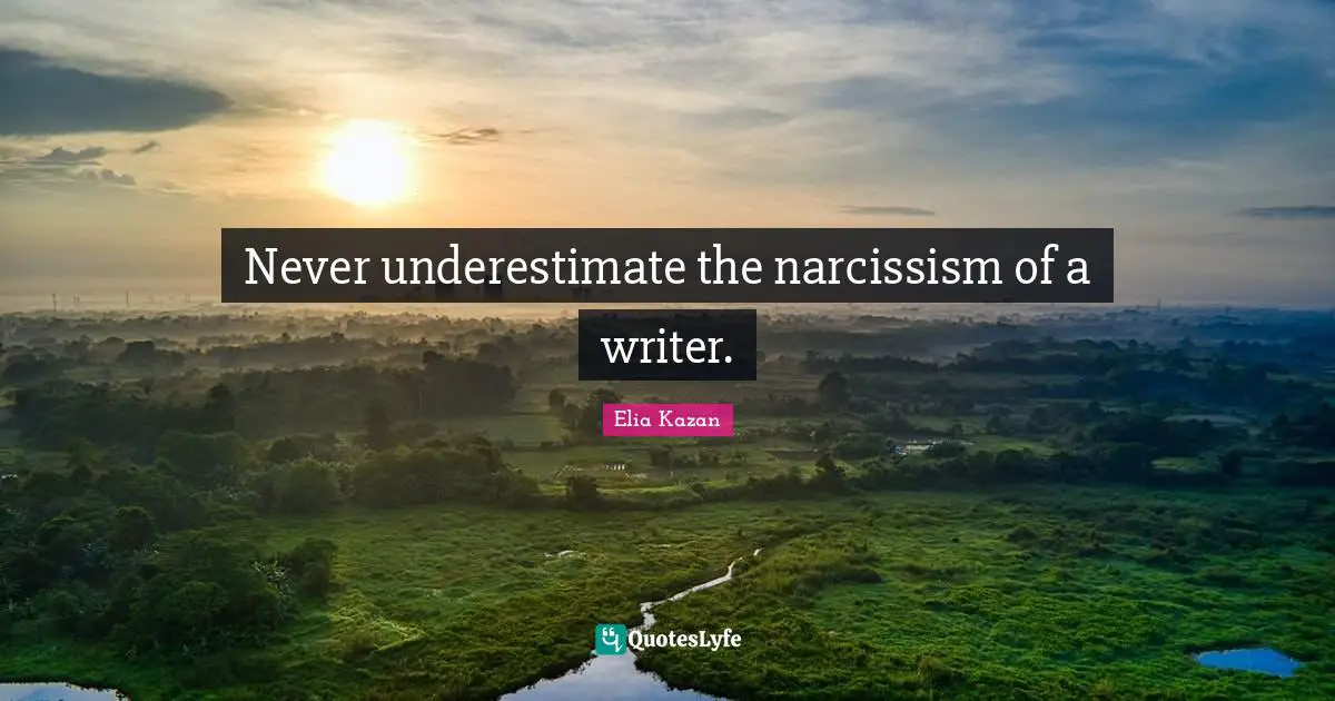 Never underestimate the narcissism of a writer.