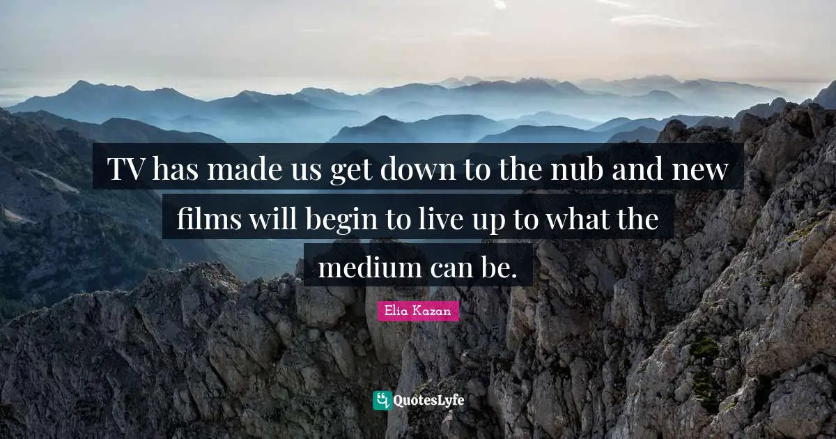 TV has made us get down to the nub and new films will begin to live up to what the medium can be.