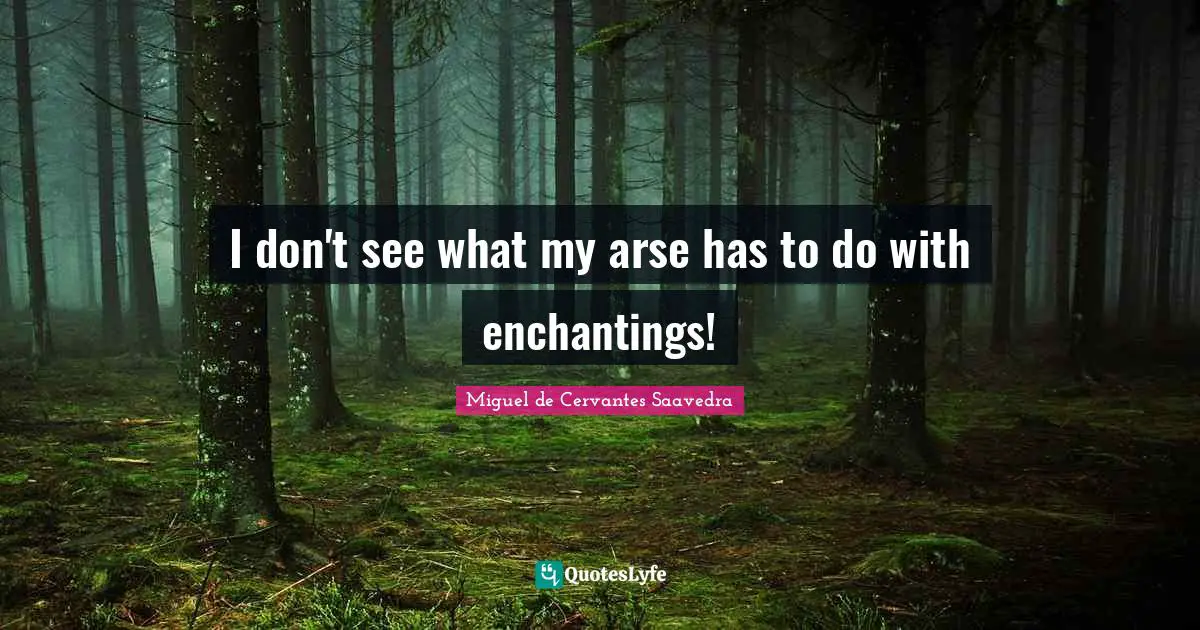 I don't see what my arse has to do with enchantings!