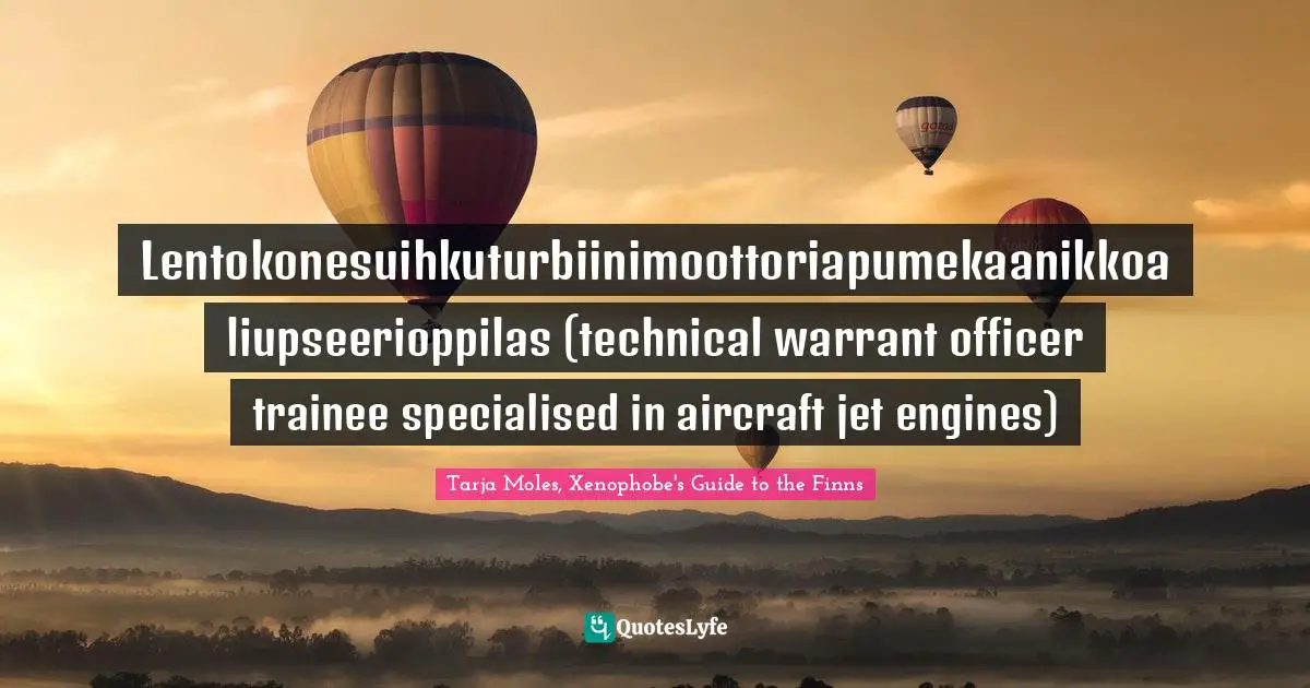 Lentokonesuihkuturbiinimoottoriapumekaanikkoaliupseerioppilas (technical warrant officer trainee specialised in aircraft jet engines)