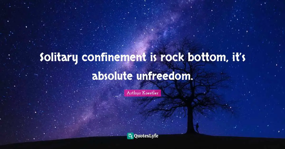 Solitary confinement is rock bottom, it’s absolute unfreedom.