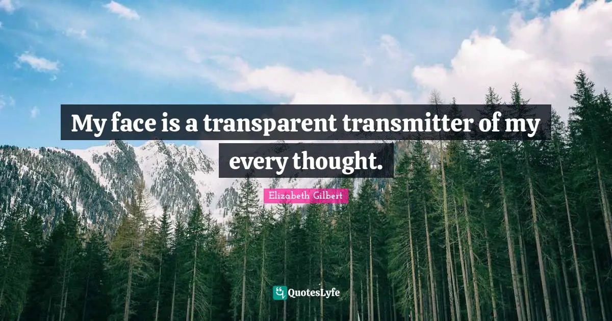 My face is a transparent transmitter of my every thought.