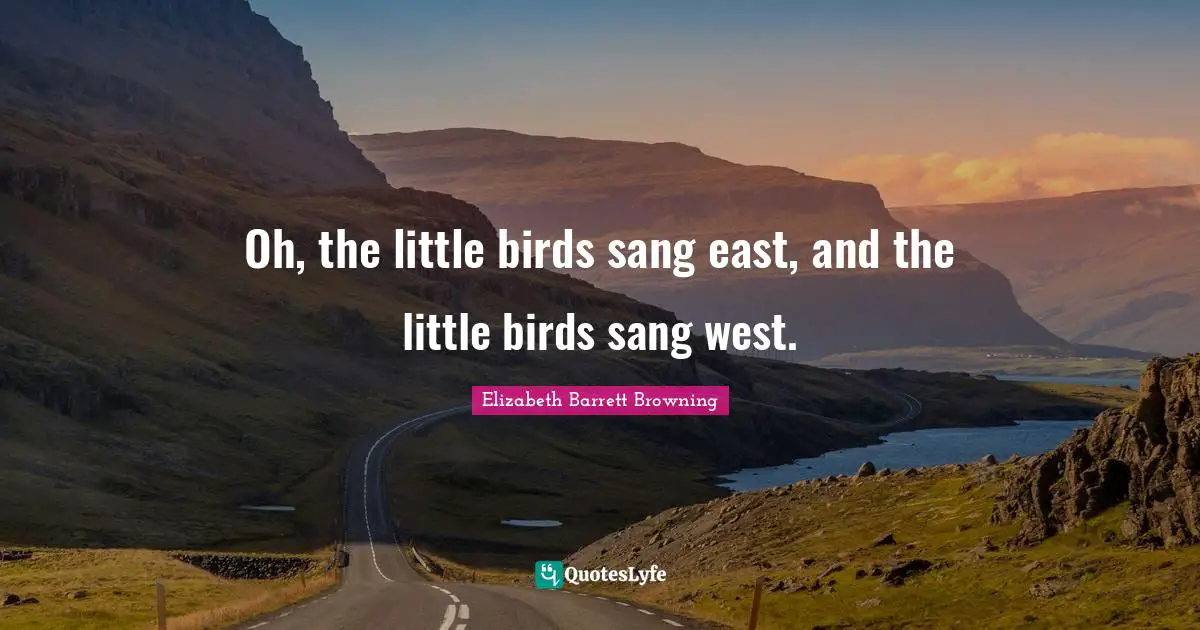 Oh, the little birds sang east, and the little birds sang west.