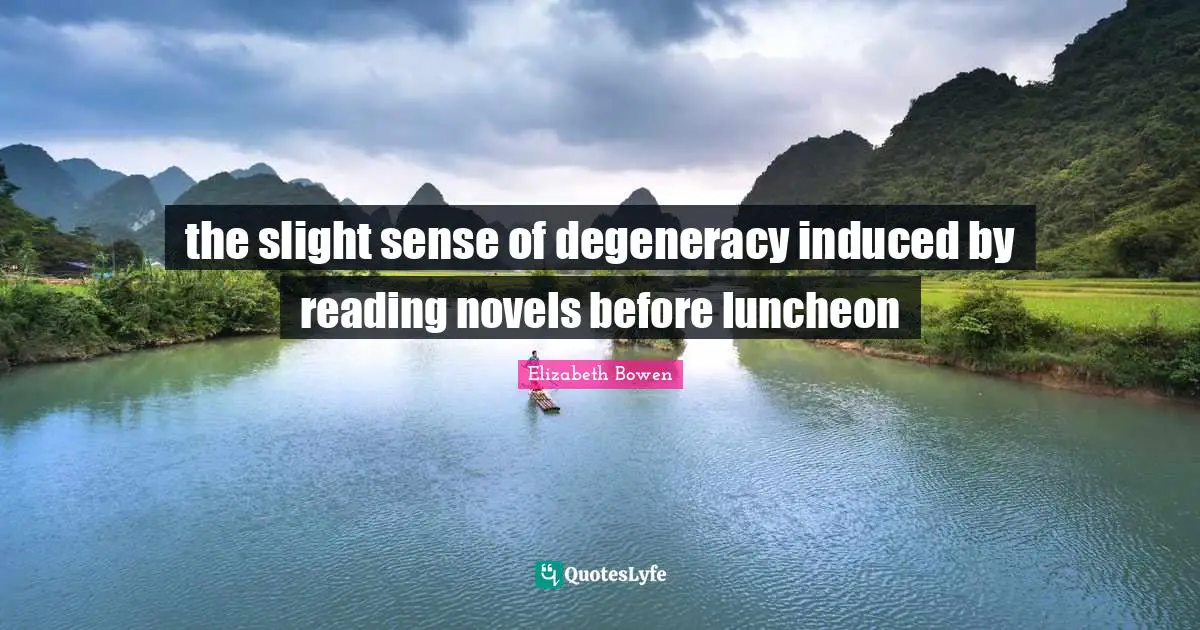 the slight sense of degeneracy induced by reading novels before luncheon