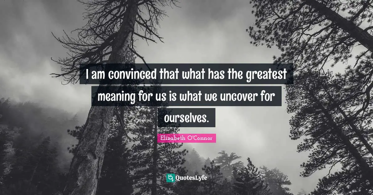 I am convinced that what has the greatest meaning for us is what we uncover for ourselves.