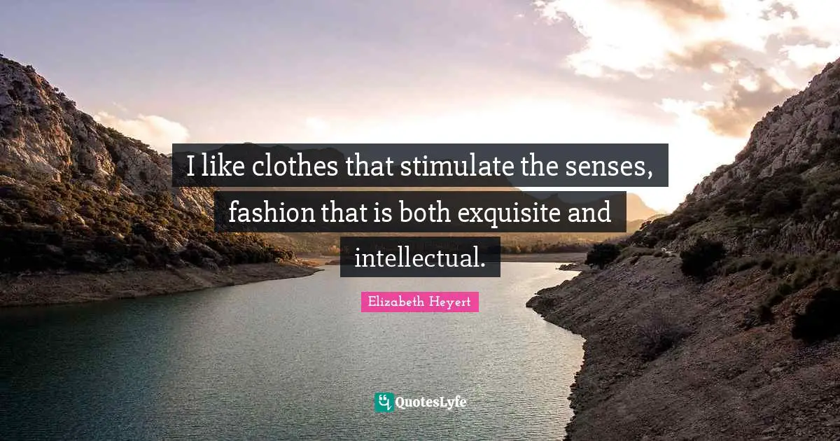 I like clothes that stimulate the senses, fashion that is both exquisite and intellectual.
