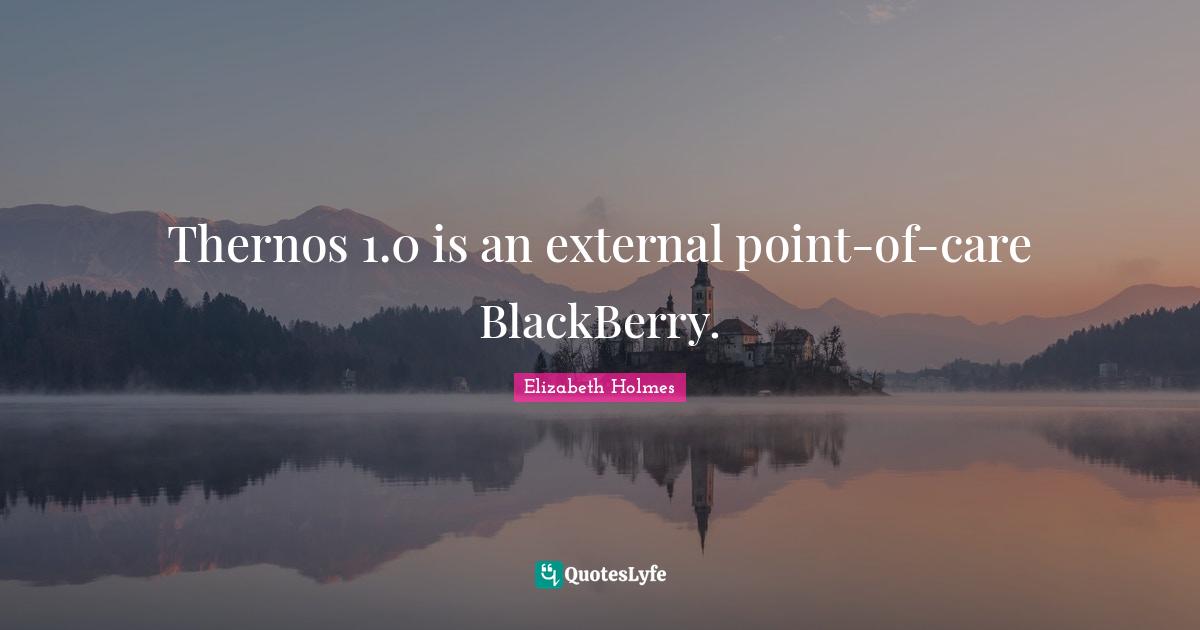 Thernos 1.0 is an external point-of-care BlackBerry.