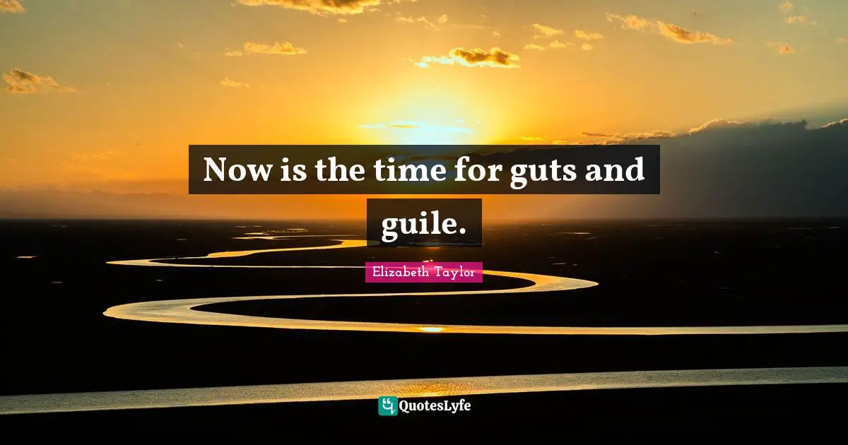 Guts Quotes: "Now is the time for guts and guile."