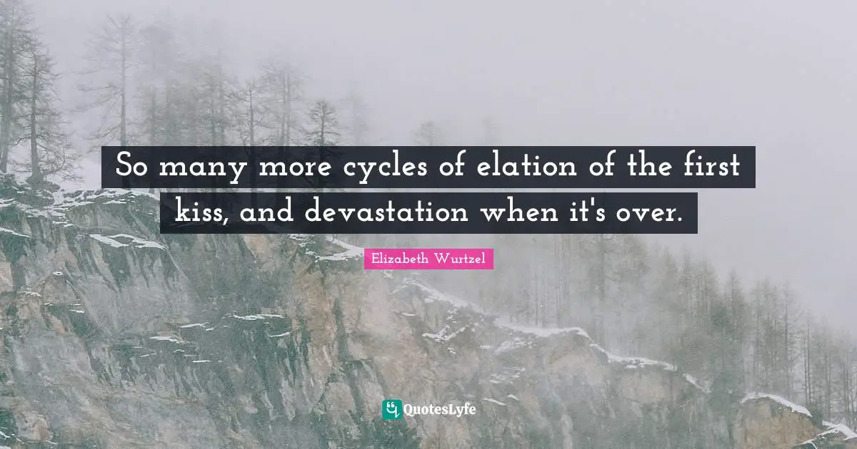 Devastation Quotes: "So many more cycles of elation of the first kiss, and devastation when it's over."