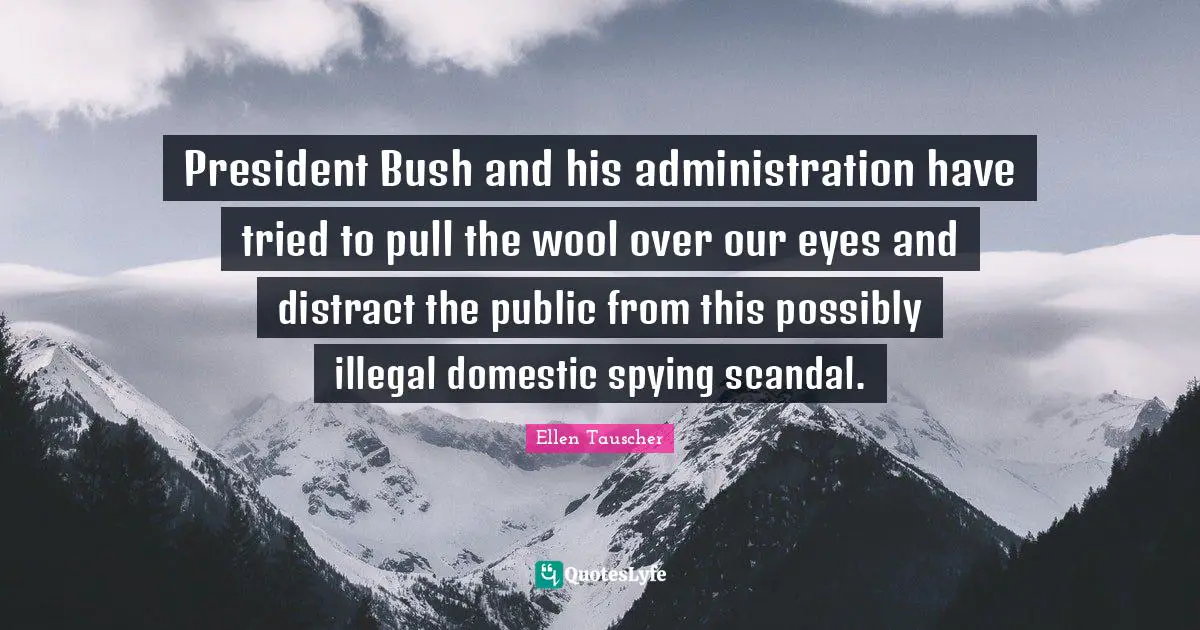 Ellen Tauscher Quotes: "President Bush and his administration have tried to pull the wool over our eyes and distract the public from this possibly illegal domestic spying scandal."