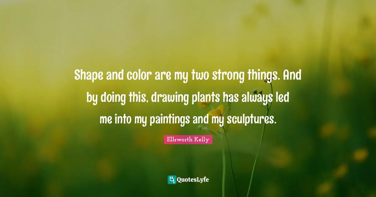 Shape and color are my two strong things. And by doing this, drawing plants has always led me into my paintings and my sculptures.