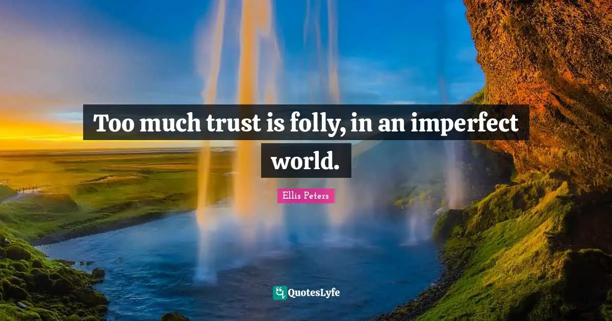 Too much trust is folly, in an imperfect world.