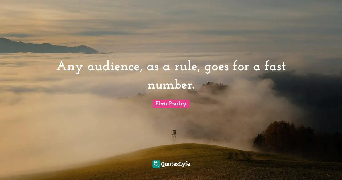 Any audience, as a rule, goes for a fast number.